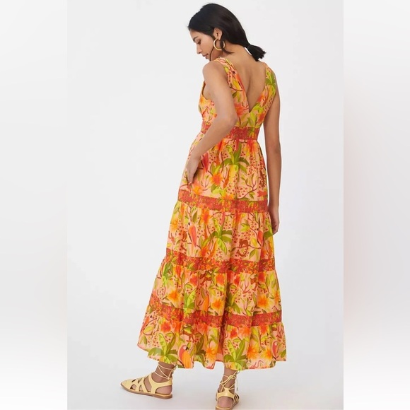 Anthropologie Farm Rio Tropical Tiered Maxi Dress Size Medium NWT - Picture 4 of 16